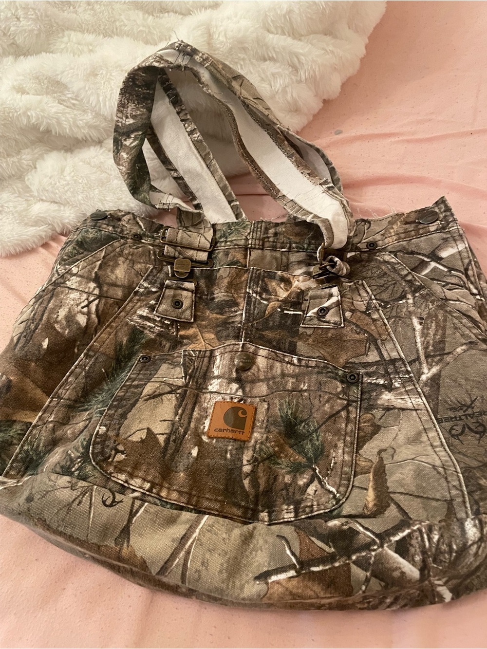 Carhartt Custom Made unisex Camouflage Canvas Tote - Brown & Green